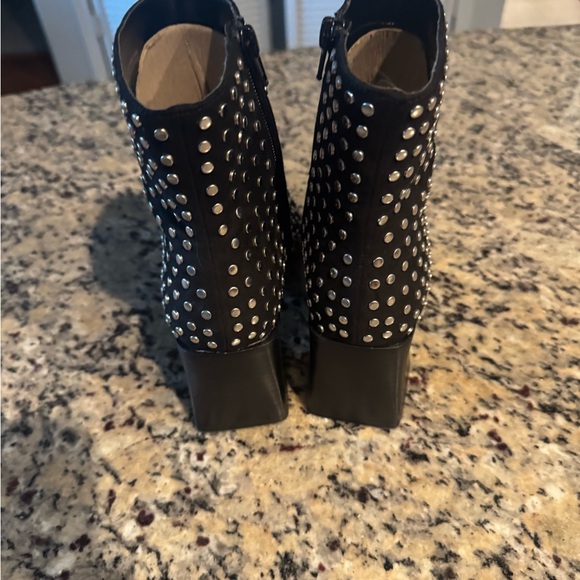 Elaria Black Studded Pointed-Toe Ankle Booties 7 - Picture 5 of 6